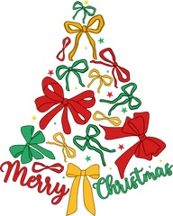 Christmas Tree Bow - Christmas Ready to Press DTF Transfer