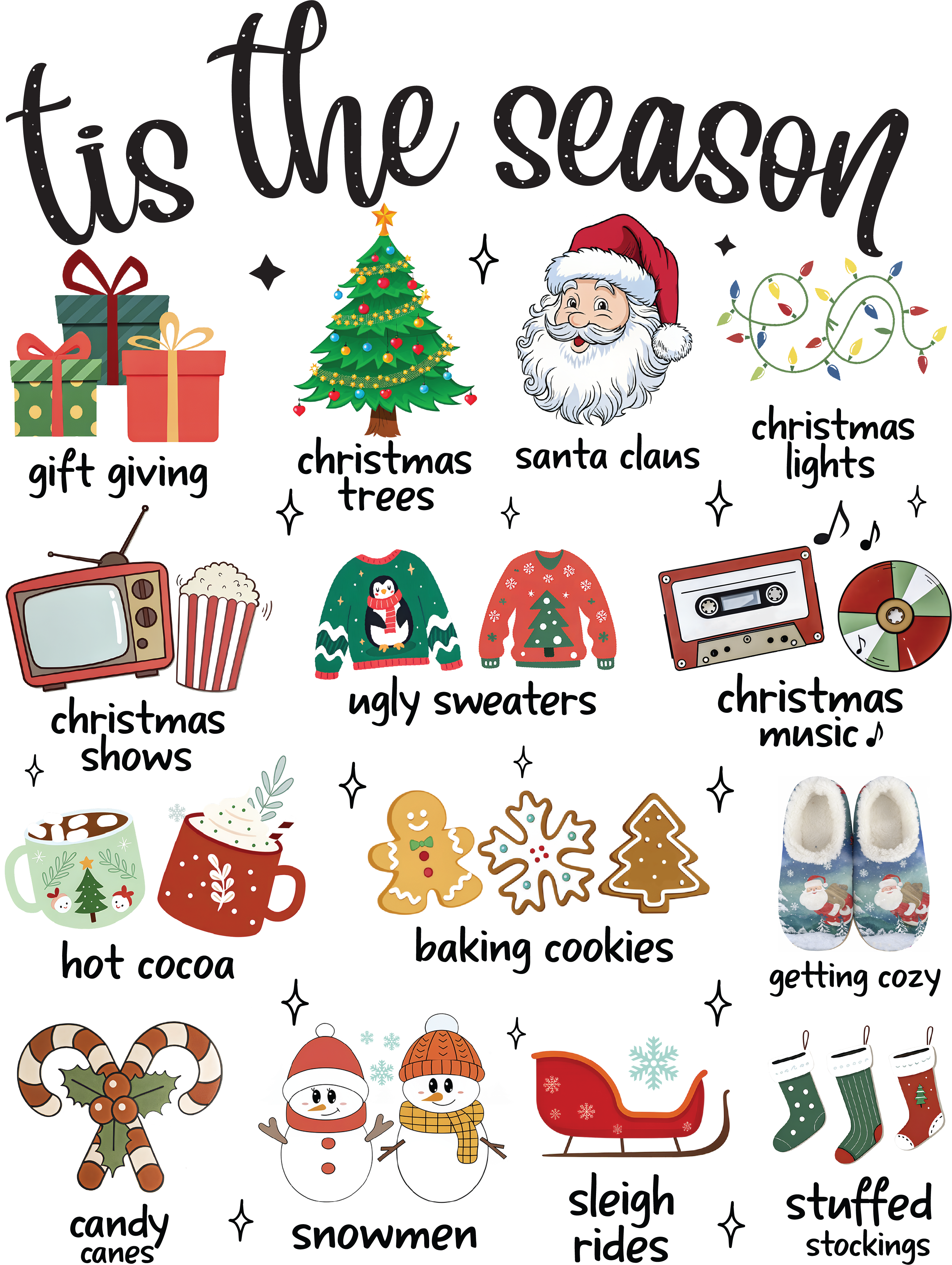 Tis The Season Christmas - Christmas Ready to Press DTF Transfer