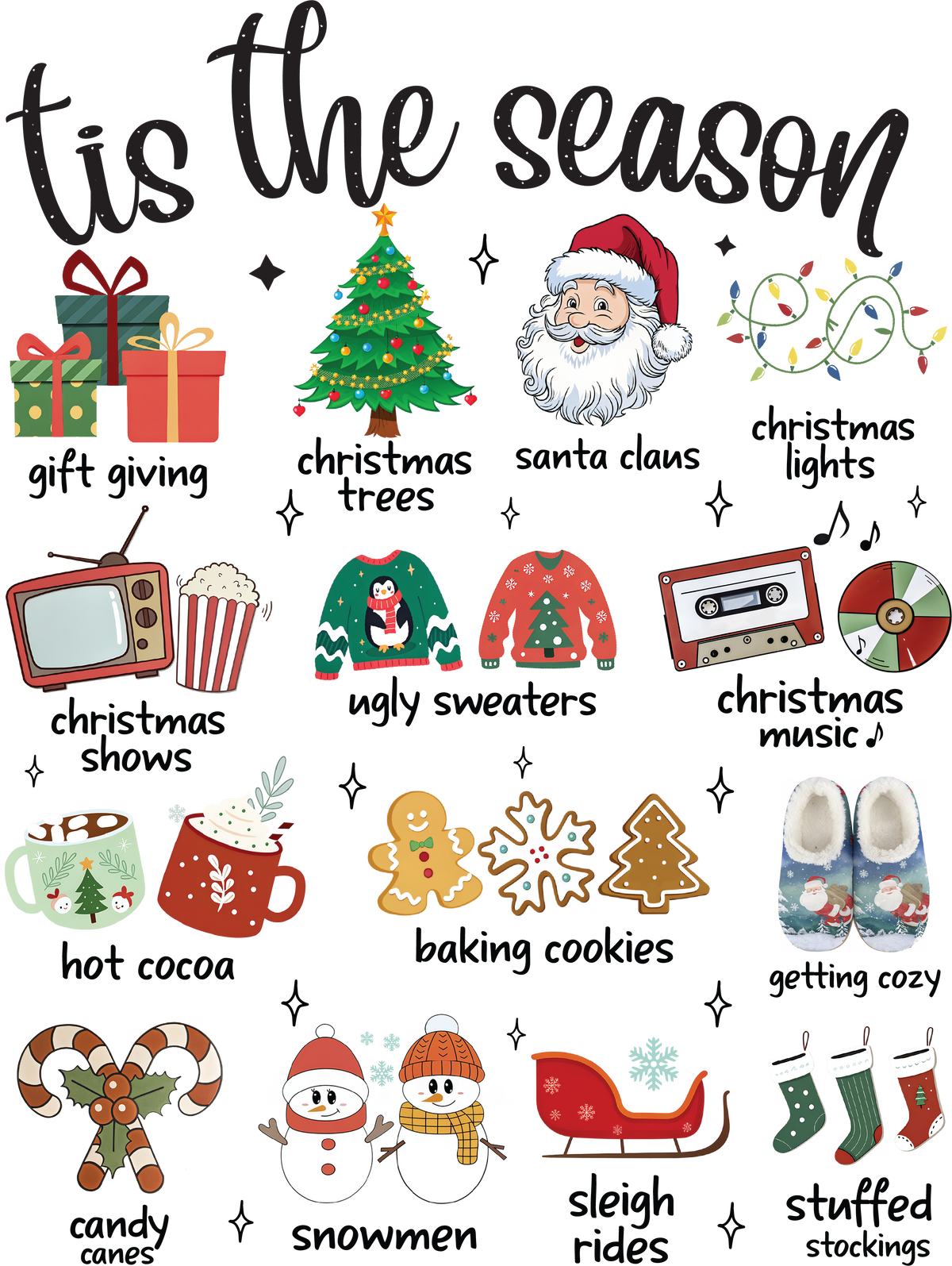 Tis The Season Christmas - Christmas Ready to Press DTF Transfer