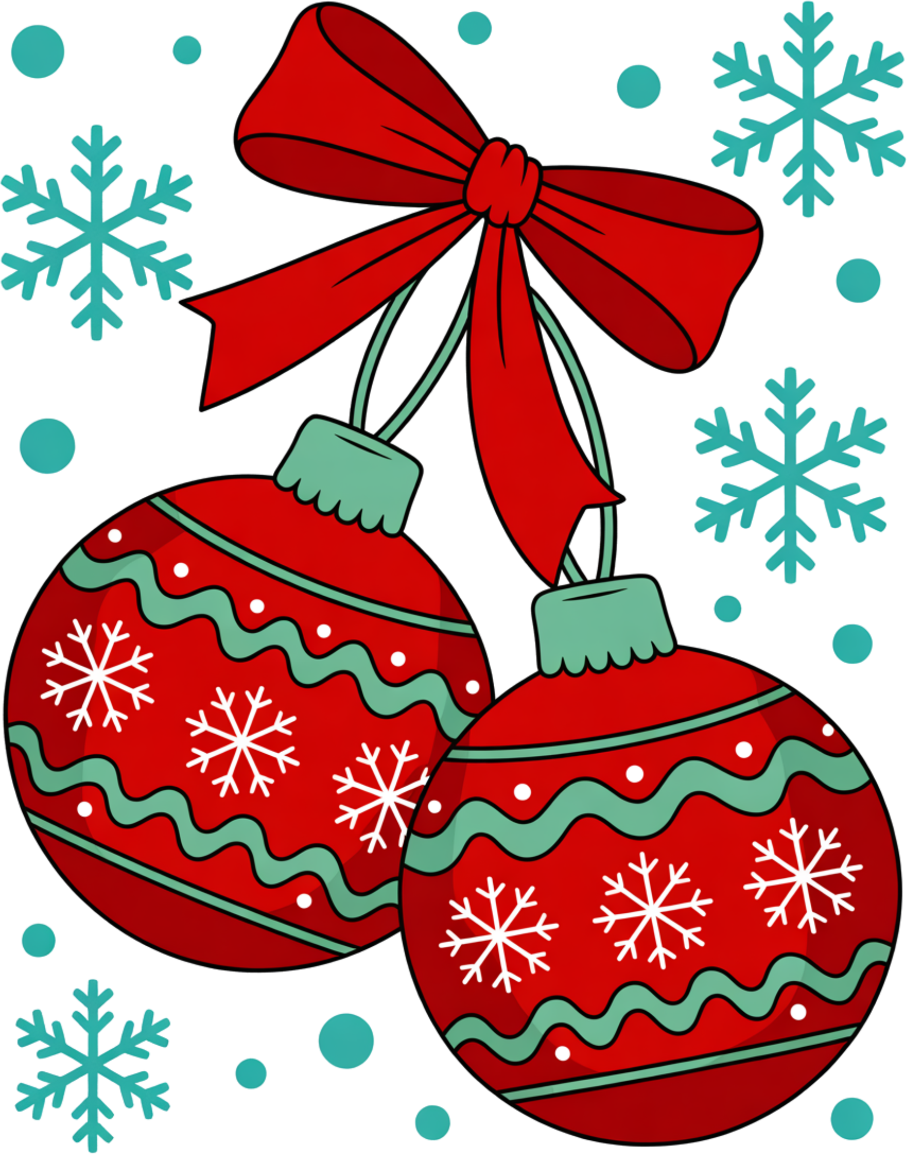 Christmas Bow - Christmas Ready to Press DTF Transfer