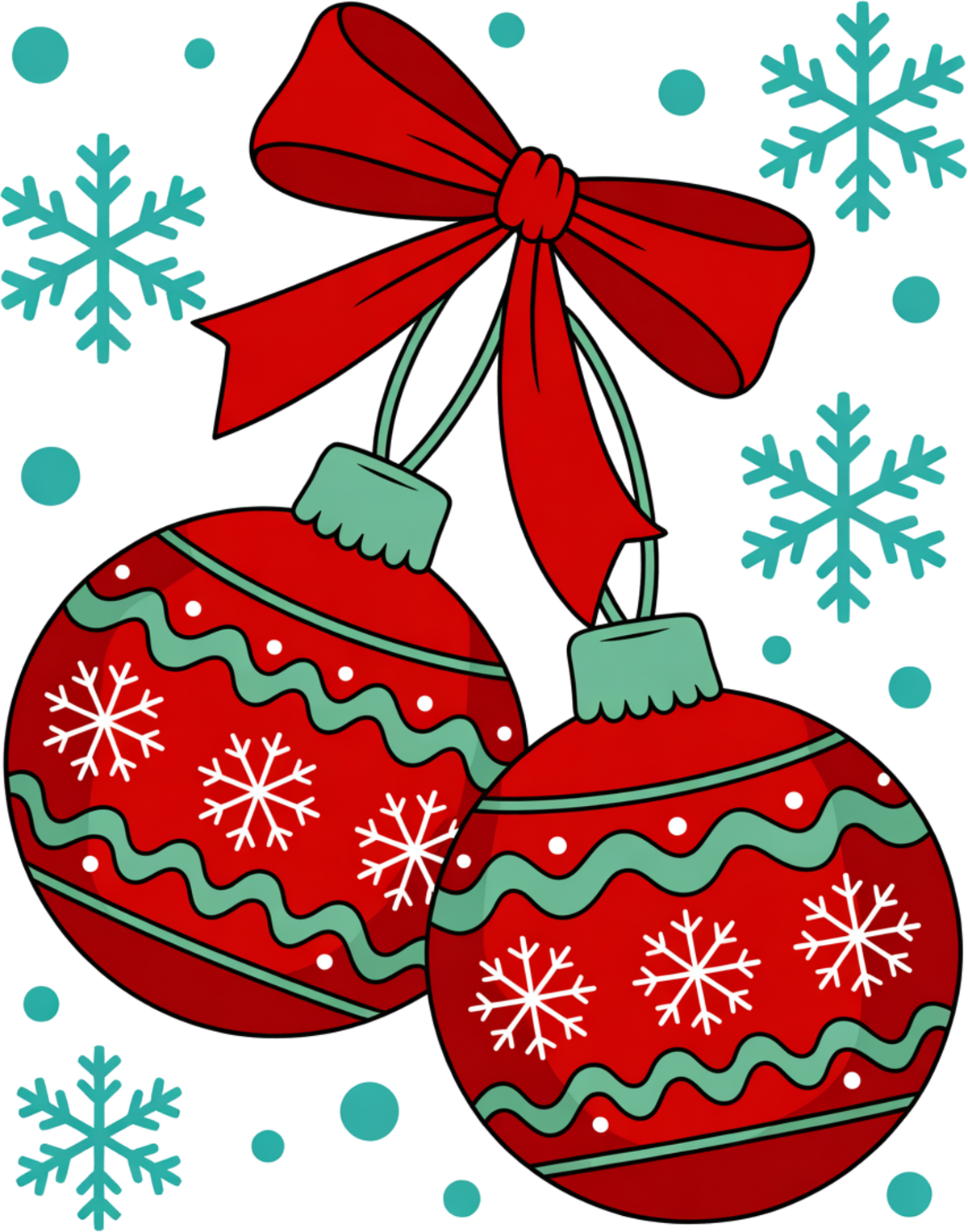 Christmas Bow - Christmas Ready to Press DTF Transfer