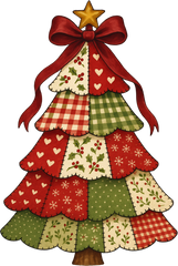 Patchwork Christmas Tree - Christmas Ready to Press DTF Transfer