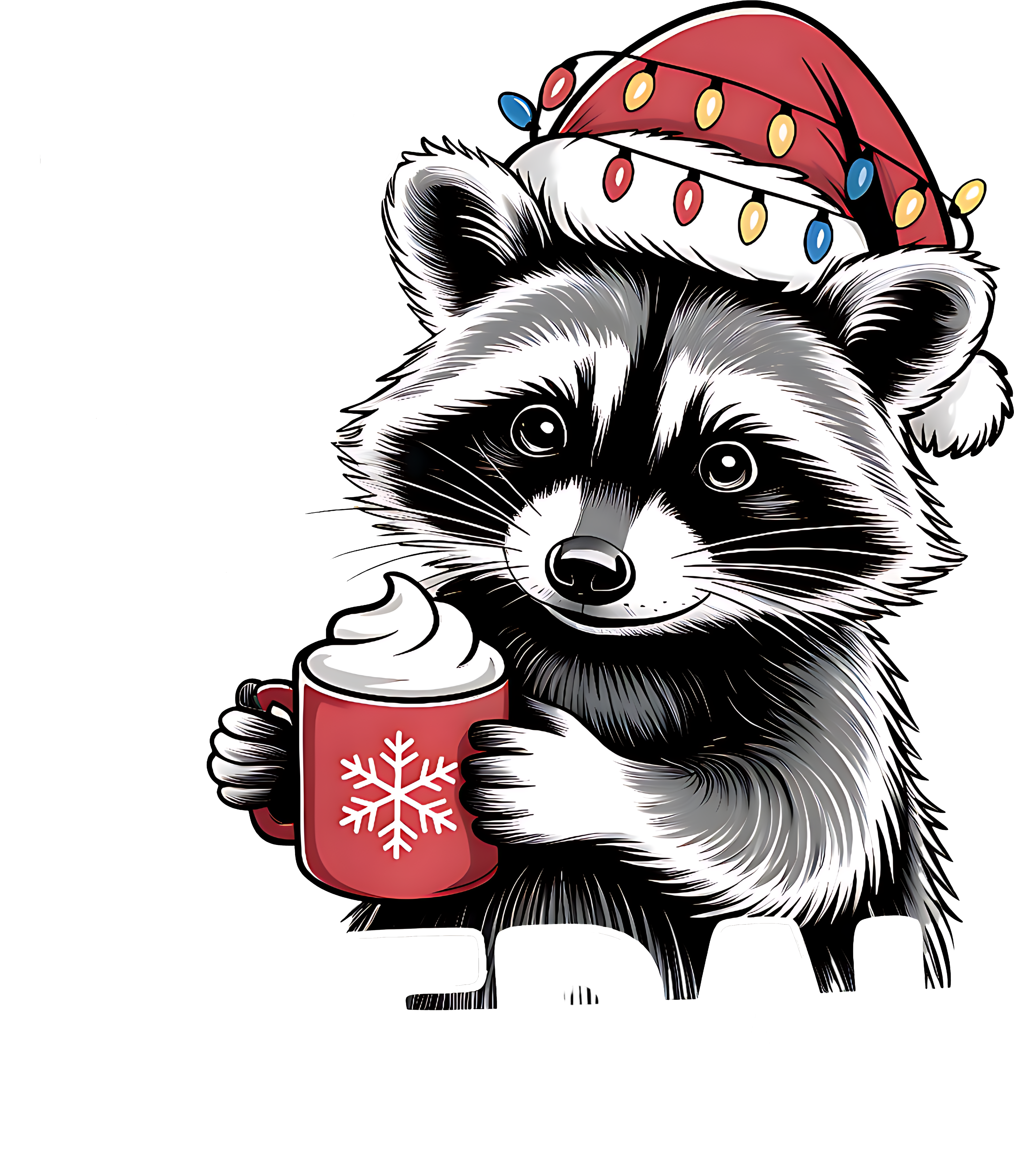 Christmas Racoon Cute But Feral - Christmas Ready to Press DTF Transfer