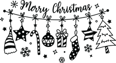 Merry Christmas Hanging - Christmas Ready to Press DTF Transfer