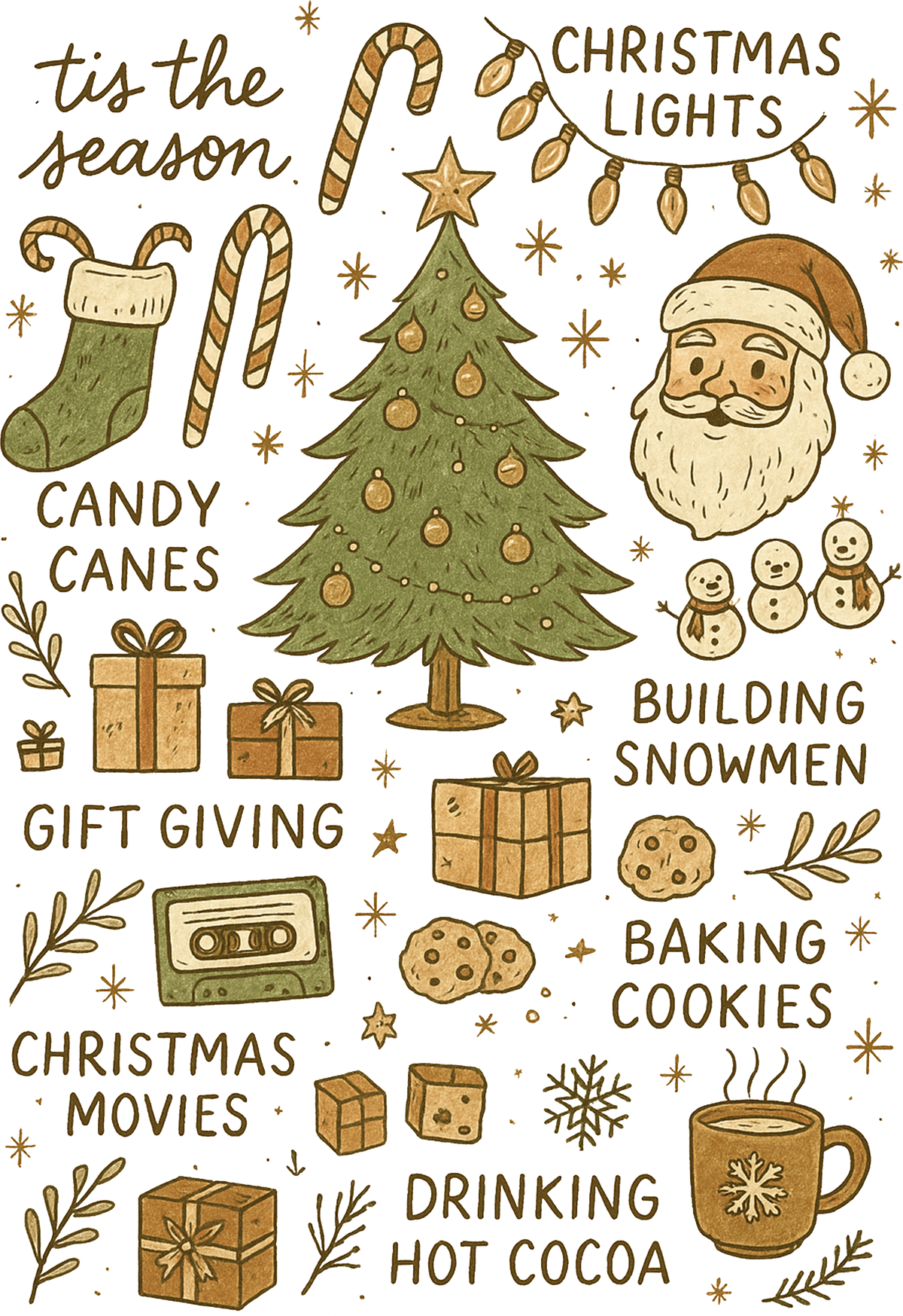 Retro Christmas - Christmas Ready to Press DTF Transfer