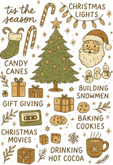 Retro Christmas - Christmas Ready to Press DTF Transfer