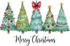 Merry Christmas Trees - Christmas Ready to Press DTF Transfer