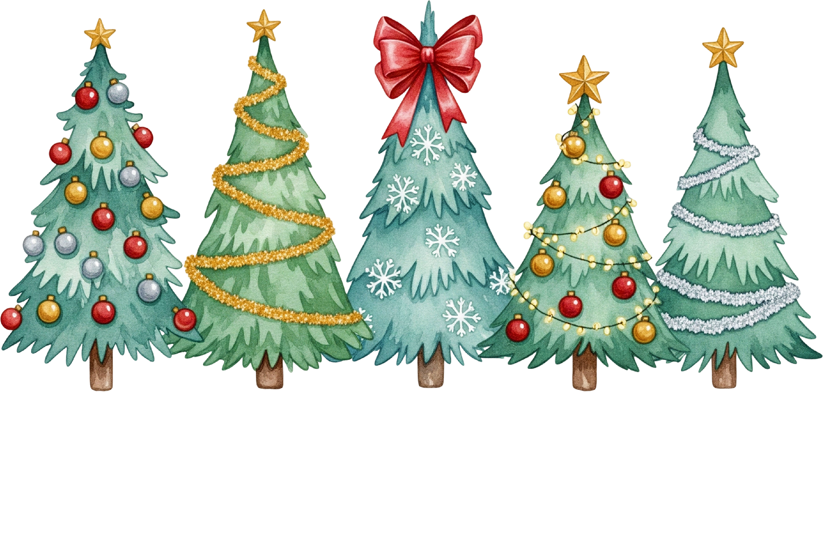 Merry Christmas Trees - Christmas Ready to Press DTF Transfer