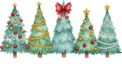 Merry Christmas Trees - Christmas Ready to Press DTF Transfer