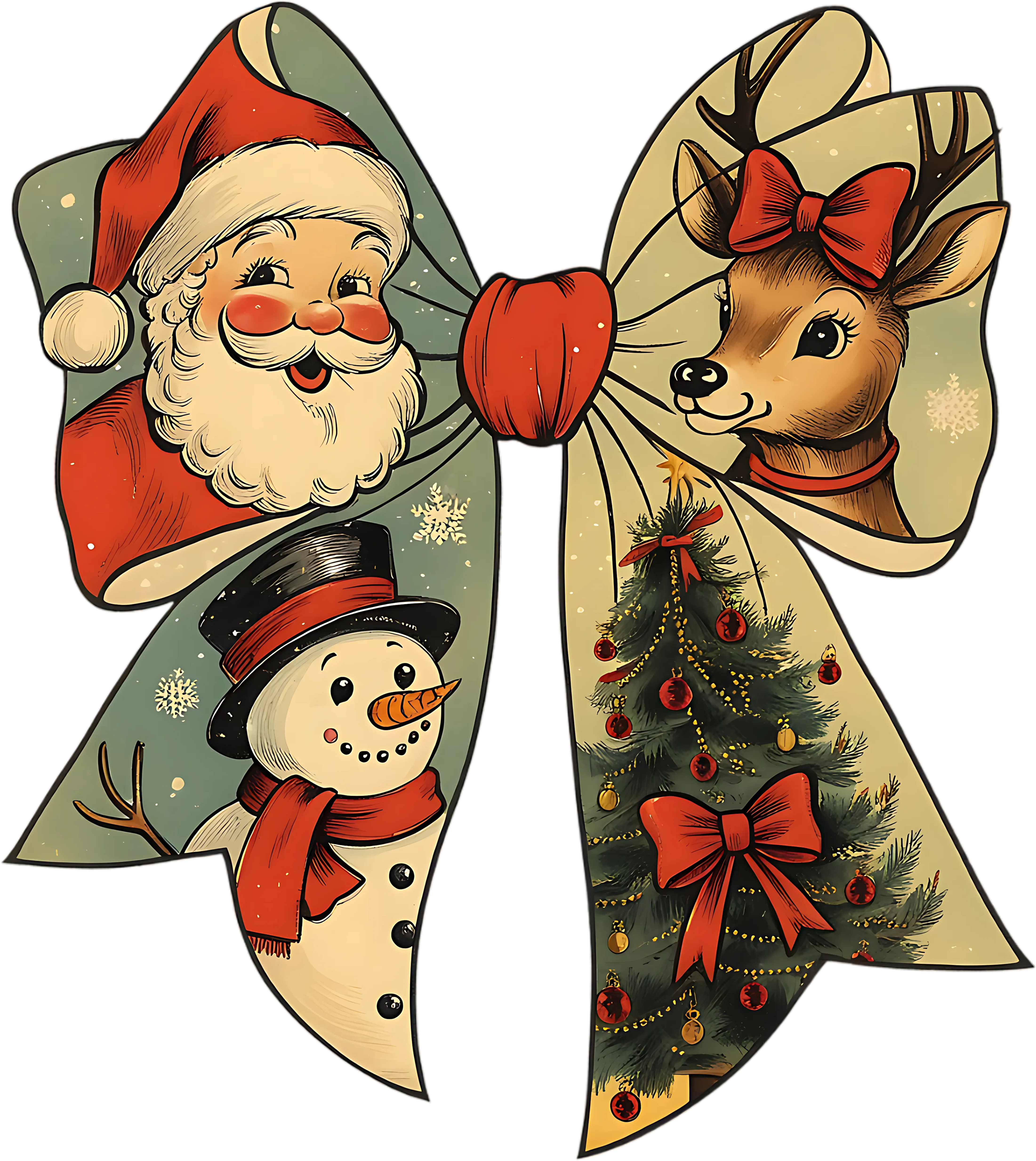 Christmas Coquette Bow - Christmas Ready to Press DTF Transfer