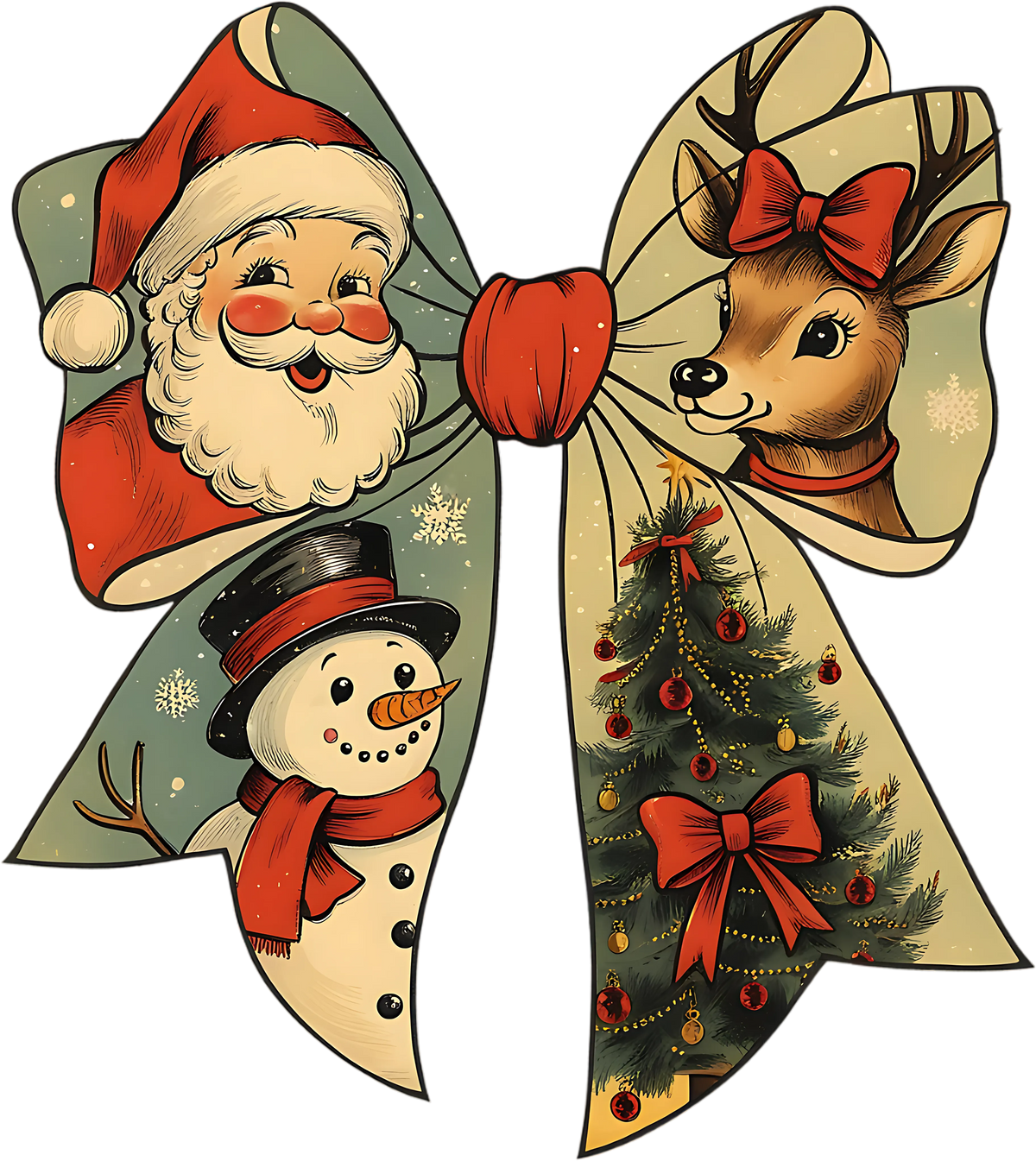 Christmas Coquette Bow - Christmas Ready to Press DTF Transfer