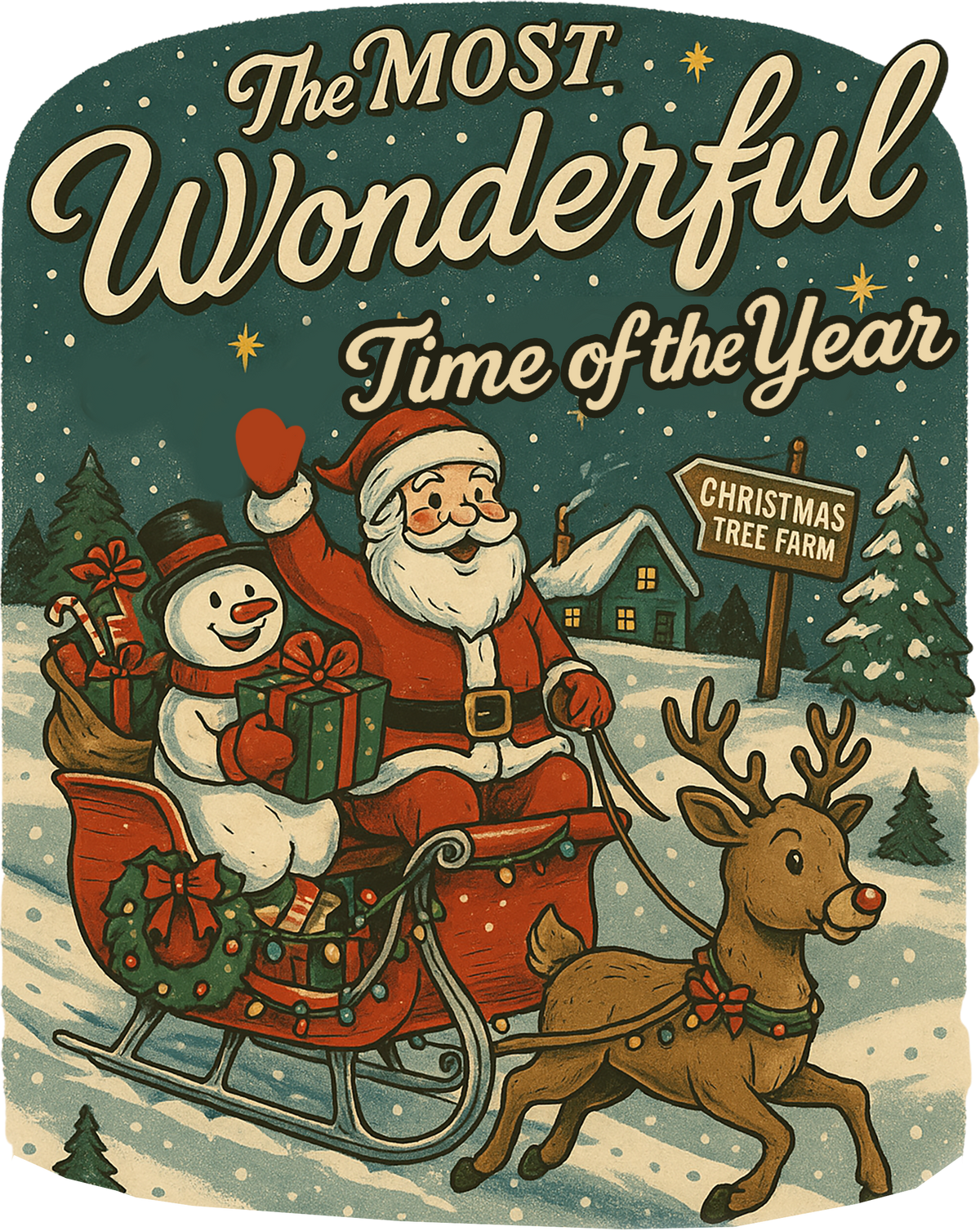 The Most Wonderful Time Of The Year - Christmas Ready to Press DTF Transfer