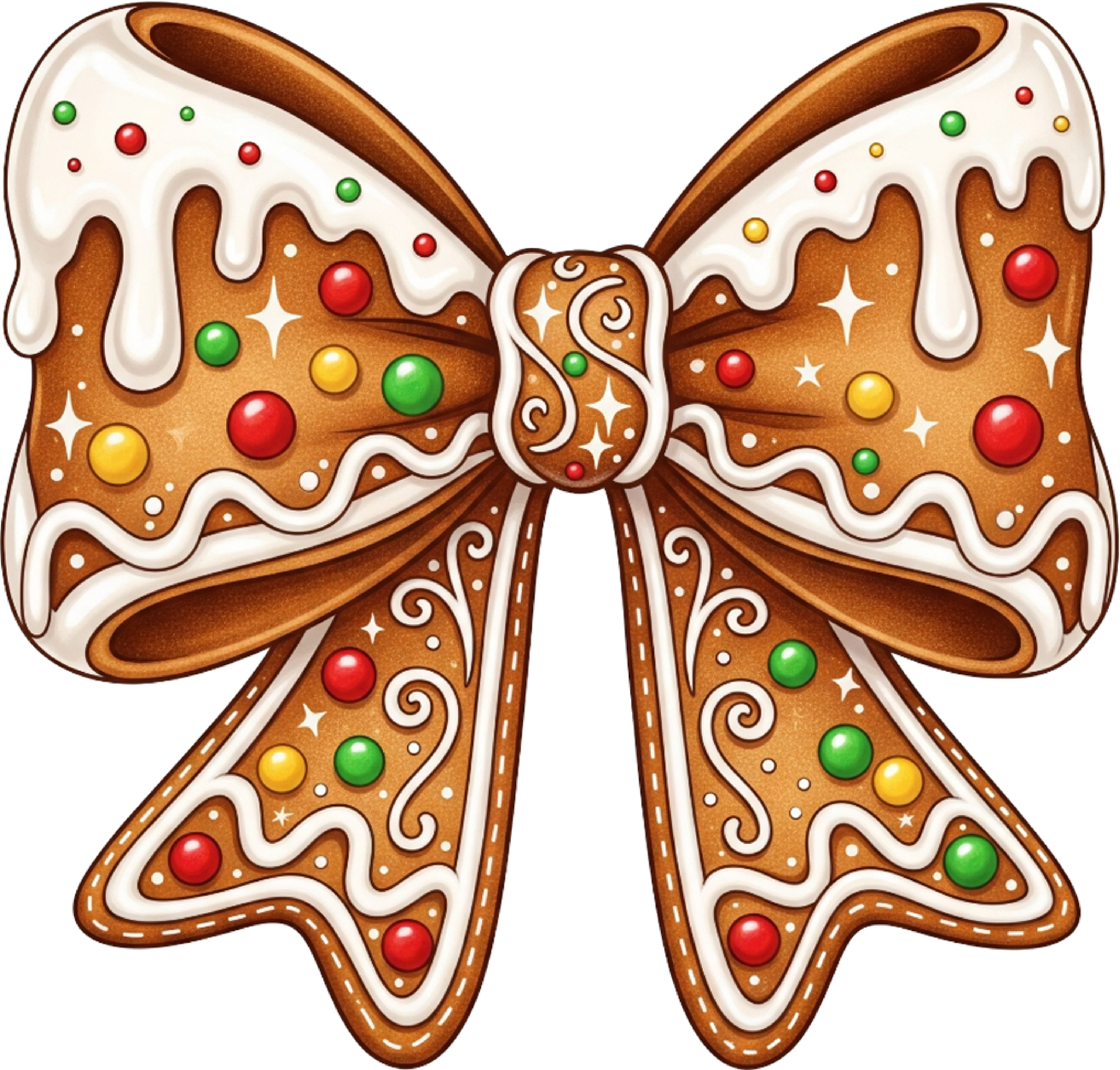 Gingerbread Coquette Bow Christmas - Christmas Ready to Press DTF Transfer