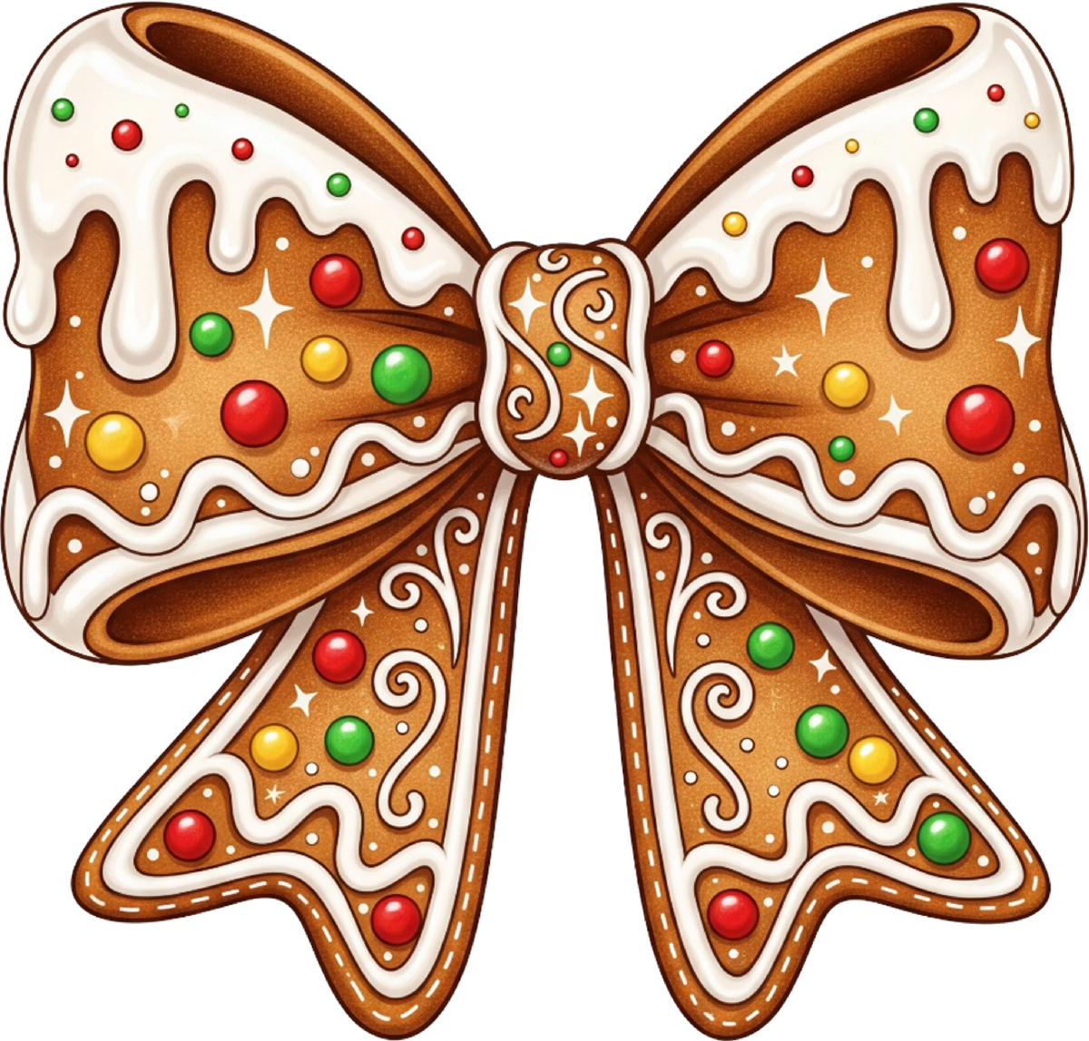 Gingerbread Coquette Bow Christmas - Christmas Ready to Press DTF Transfer