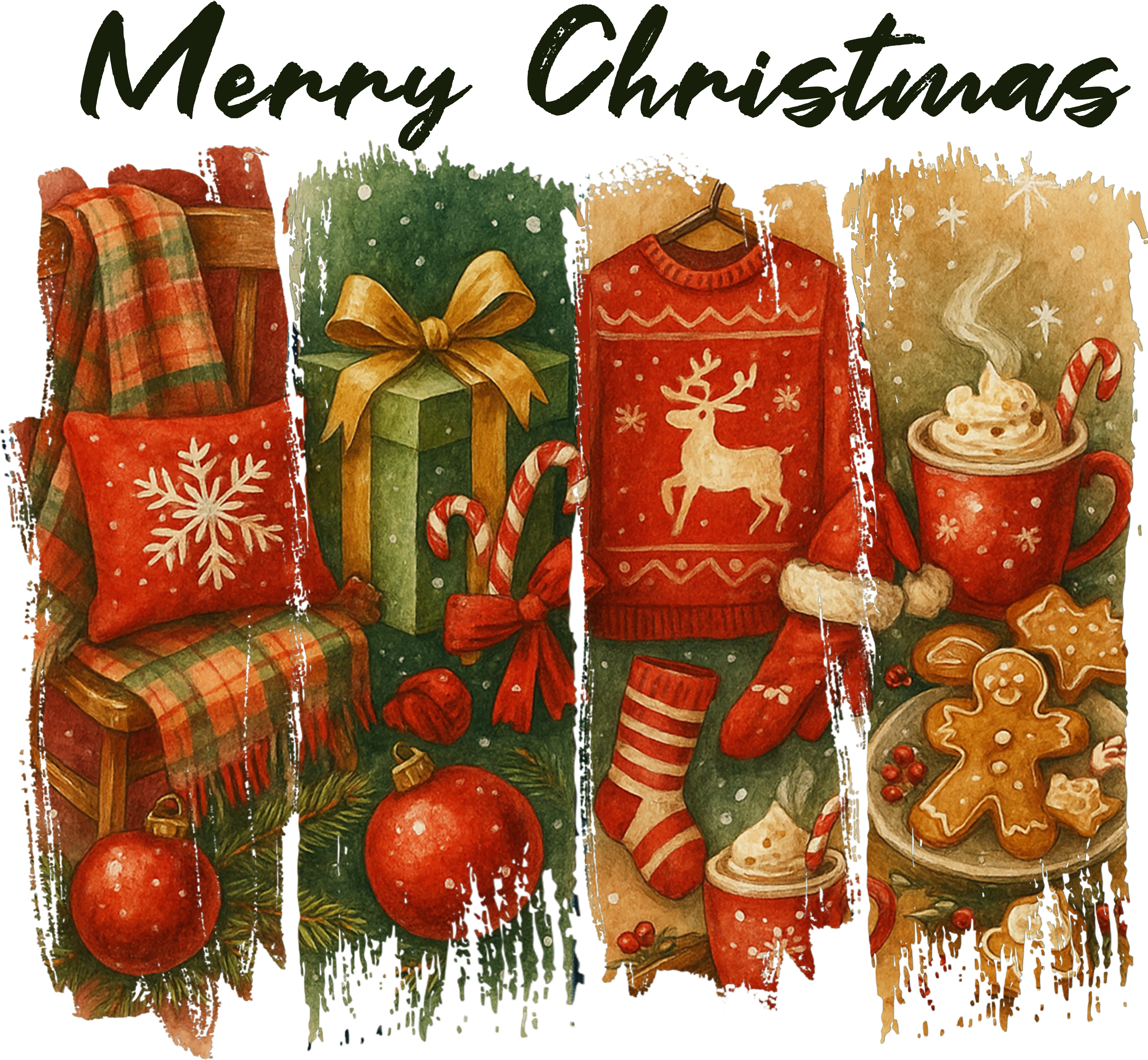 Vintage Merry Christmas - Christmas Ready to Press DTF Transfer