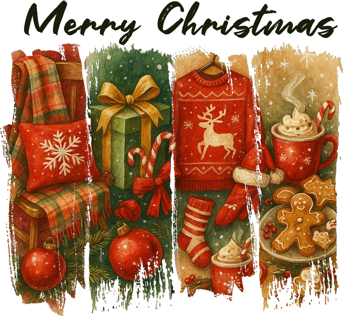 Vintage Merry Christmas - Christmas Ready to Press DTF Transfer