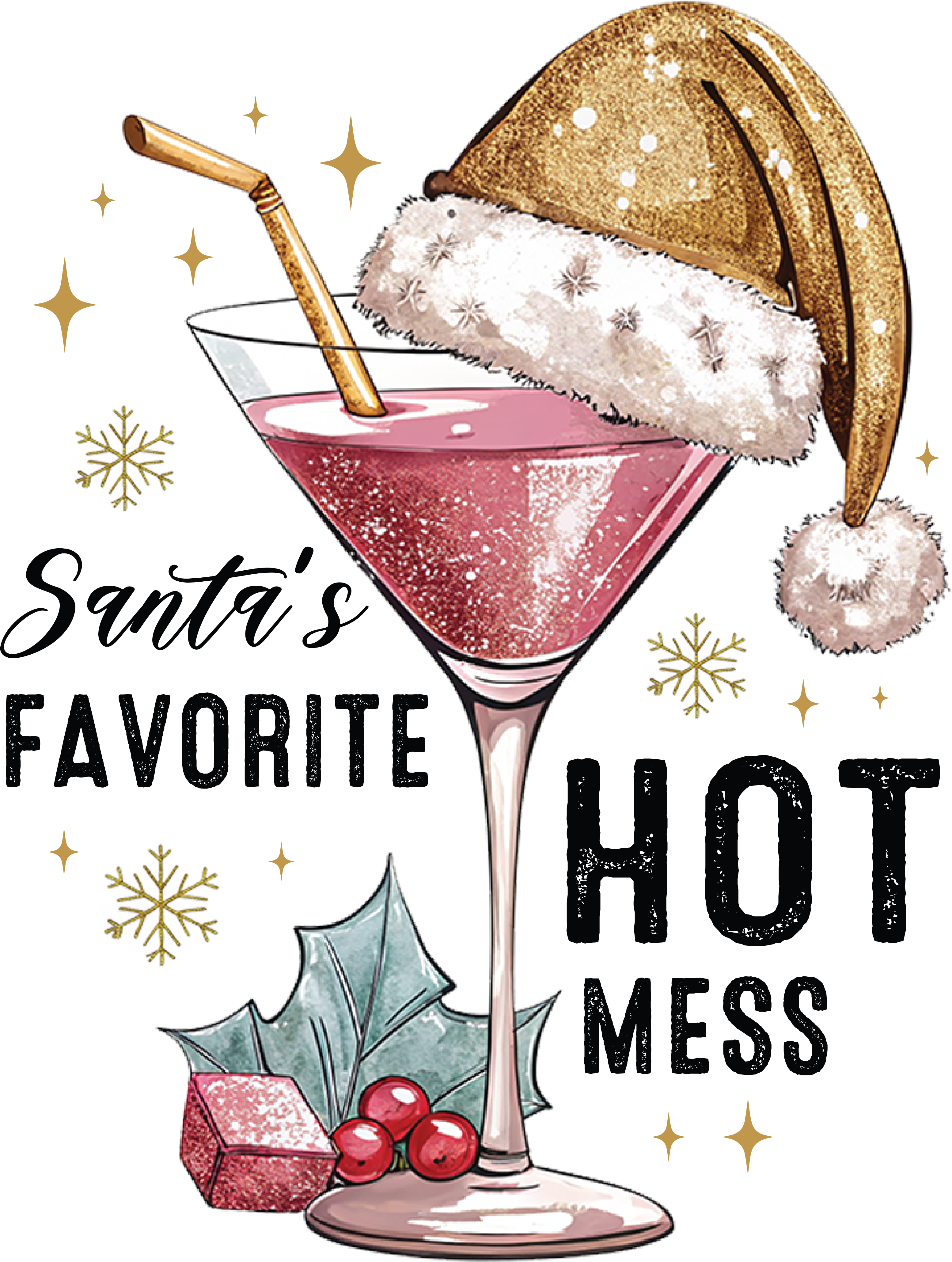 Santa's Favorite Hot Mess - Christmas Ready to Press DTF Transfer