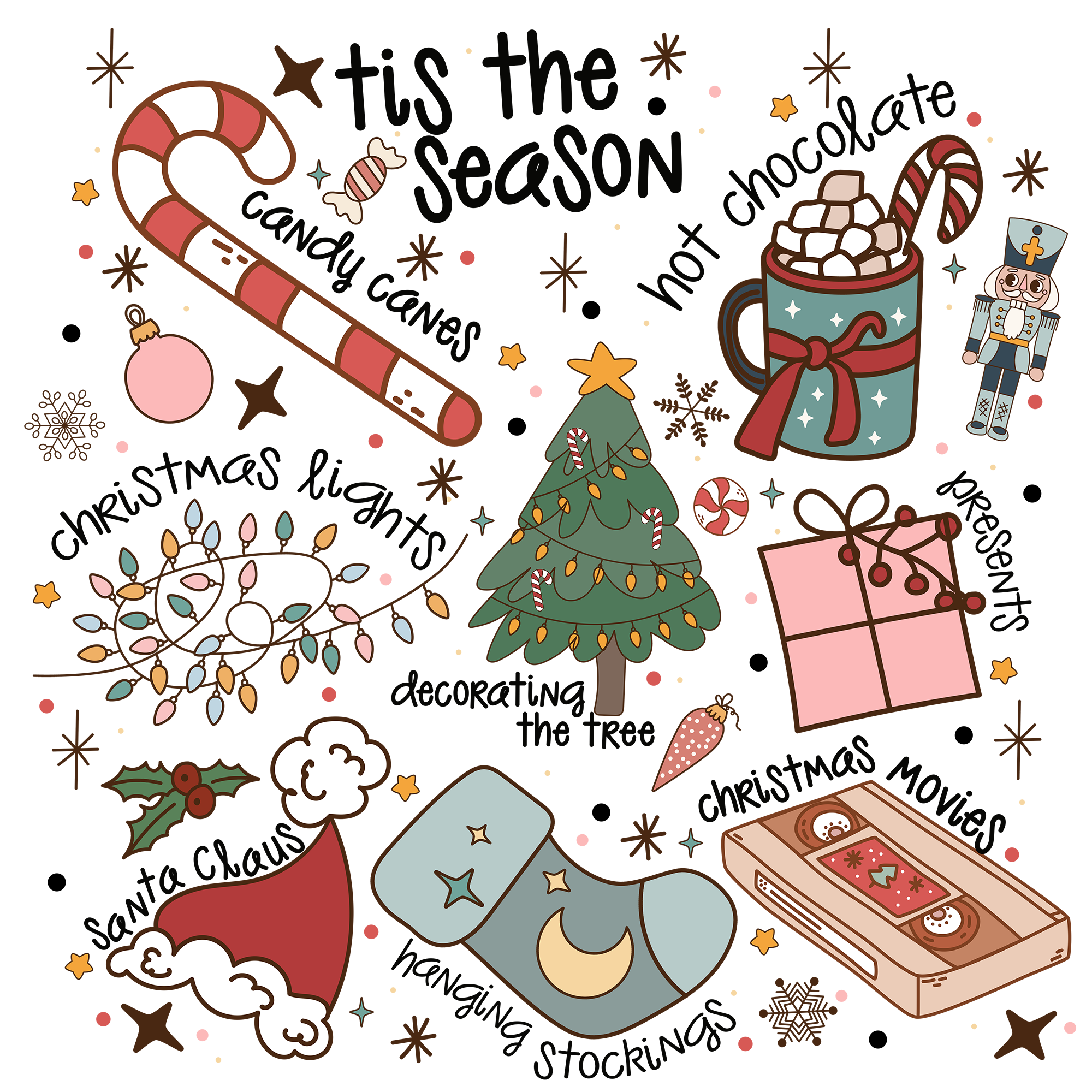 Tis The Season Christmas - Christmas Ready to Press DTF Transfer