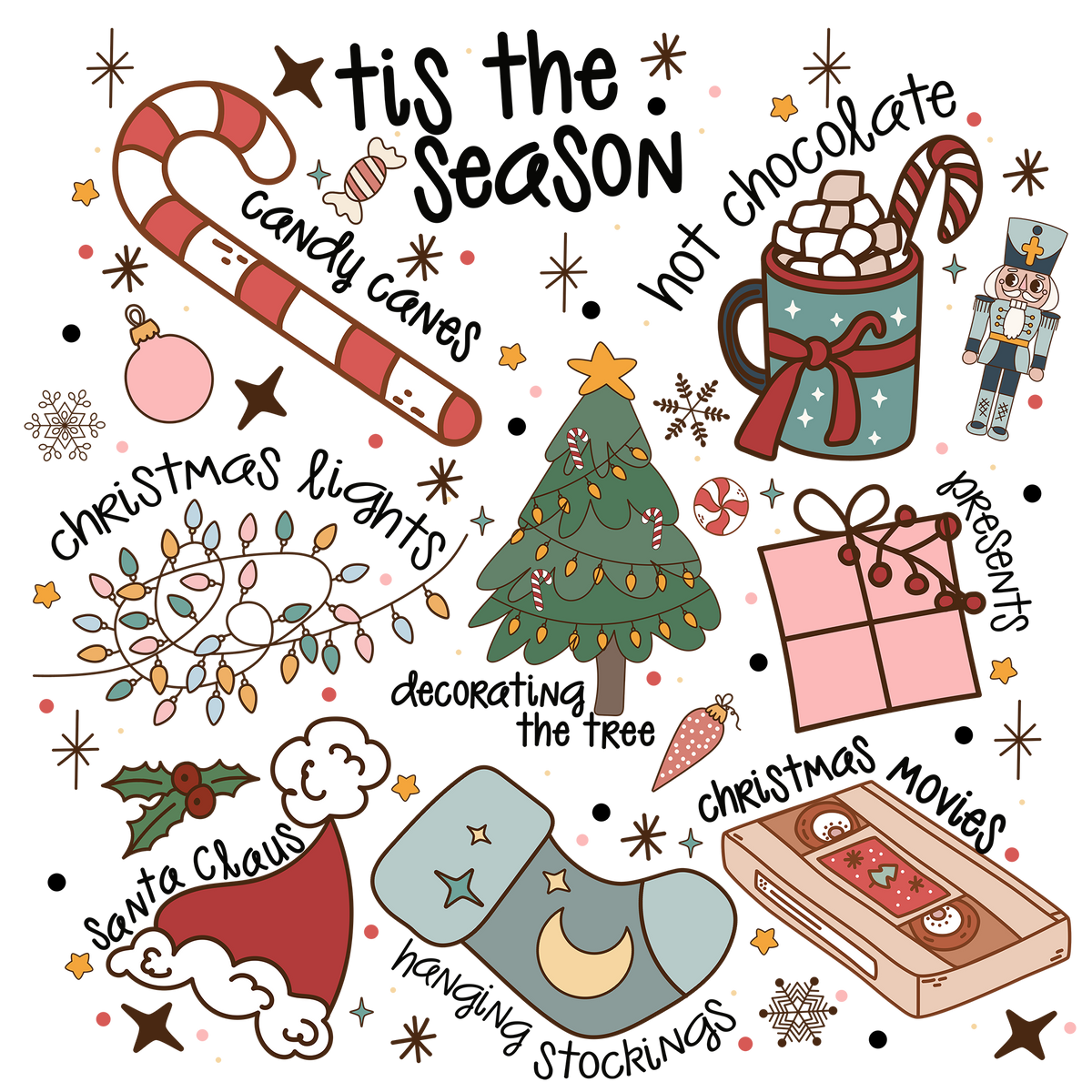 Tis The Season Christmas - Christmas Ready to Press DTF Transfer