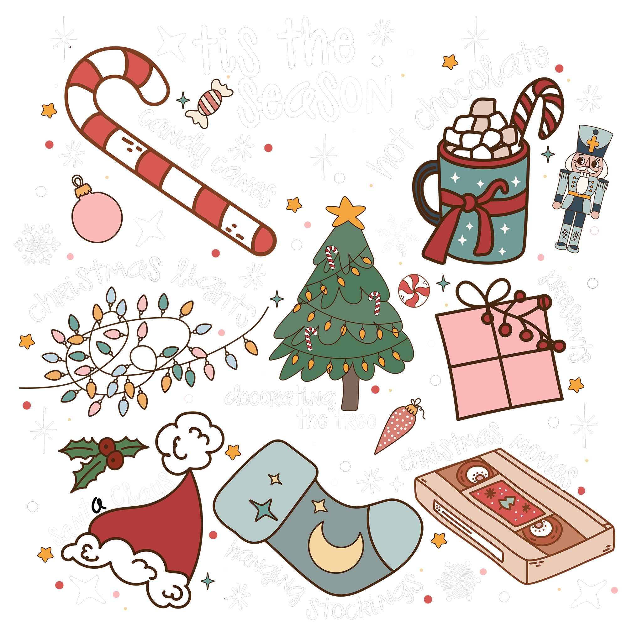 Tis The Season Christmas - Christmas Ready to Press DTF Transfer