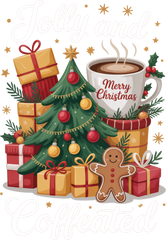 Jolly And Coffeated - Christmas Ready to Press DTF Transfer