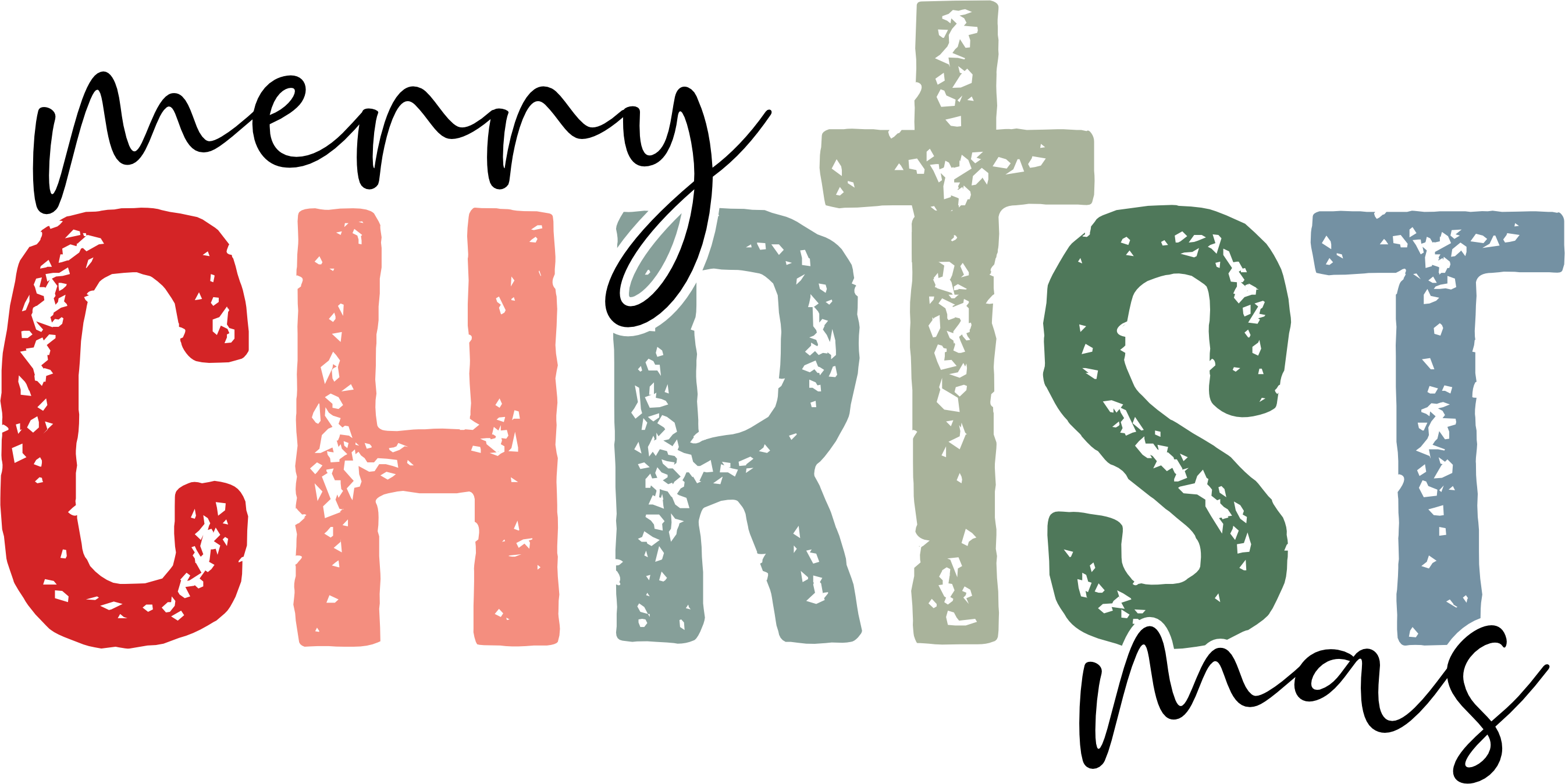 Merry Christmas - Christmas Ready to Press DTF Transfer