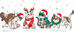 Christmas Cats - Christmas Ready to Press DTF Transfer
