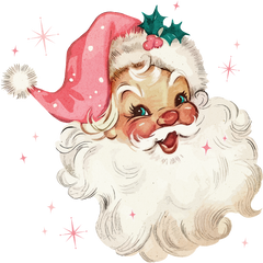 Pink Santa - Christmas Ready to Press DTF Transfer