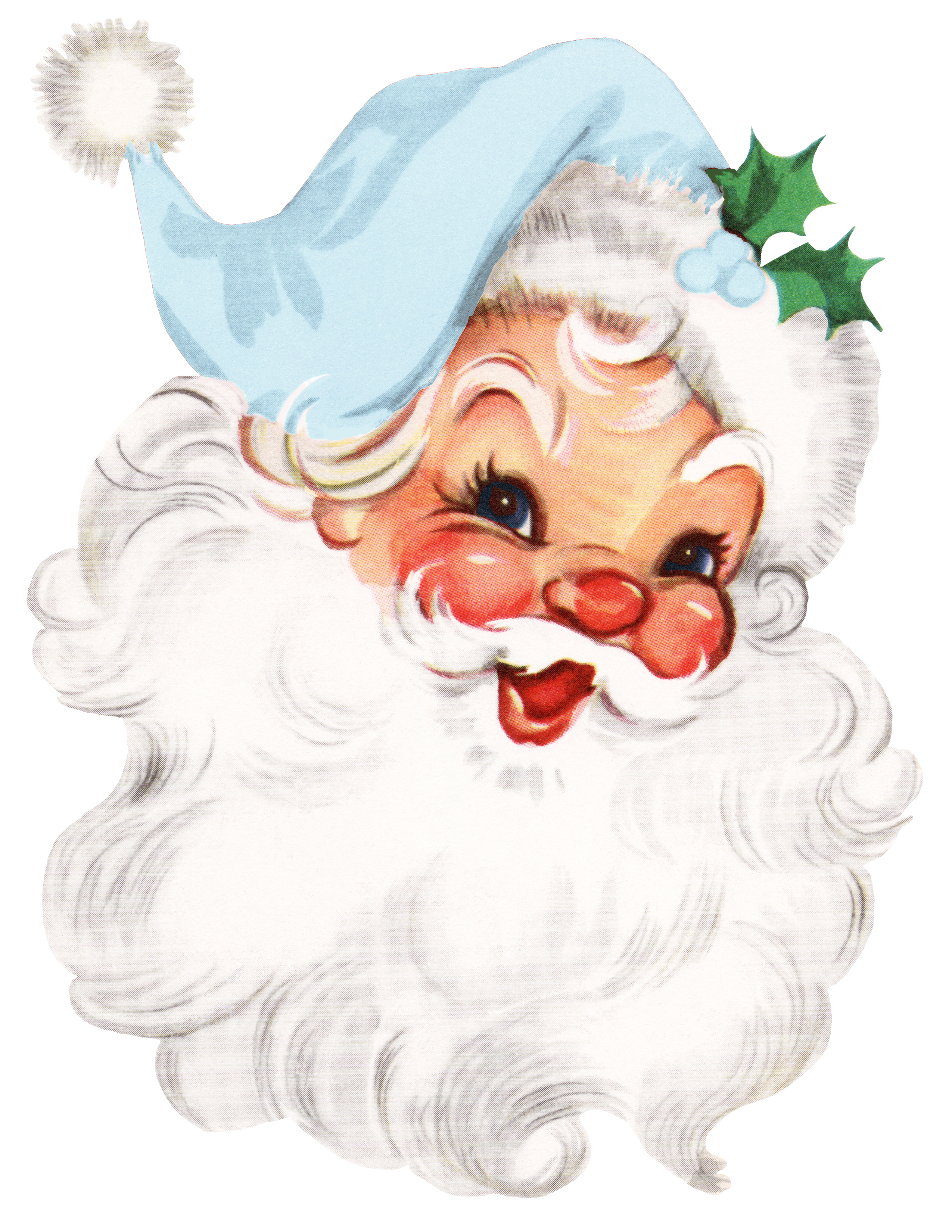 Blue Santa - Christmas Ready to Press DTF Transfer