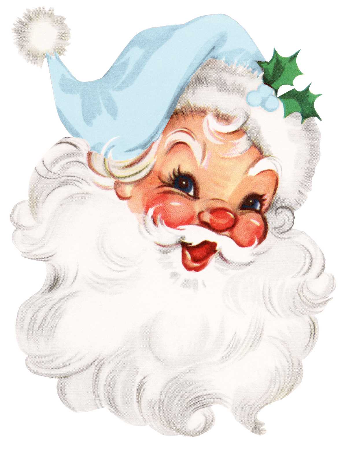 Blue Santa - Christmas Ready to Press DTF Transfer