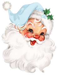 Blue Santa - Christmas Ready to Press DTF Transfer