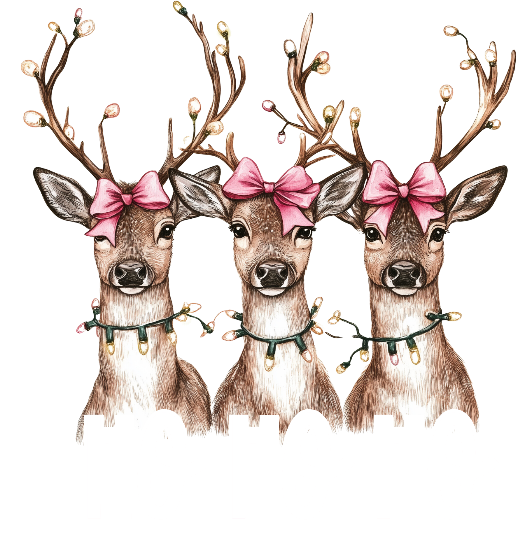 Christmas Reindeer Ho Ho Ho - Christmas Ready to Press DTF Transfer