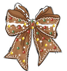 Gingerbread Christmas Bow - Christmas Ready to Press DTF Transfer
