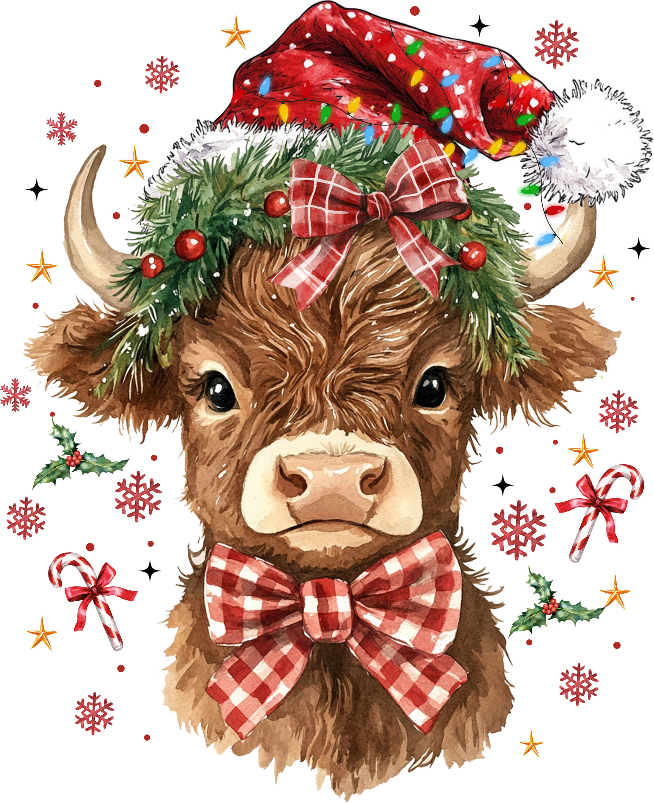 Christmas Cow - Christmas Ready to Press DTF Transfer