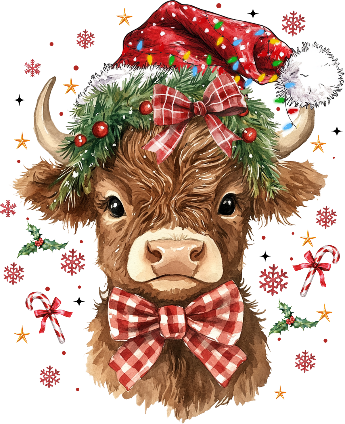 Christmas Cow - Christmas Ready to Press DTF Transfer