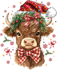 Christmas Cow - Christmas Ready to Press DTF Transfer