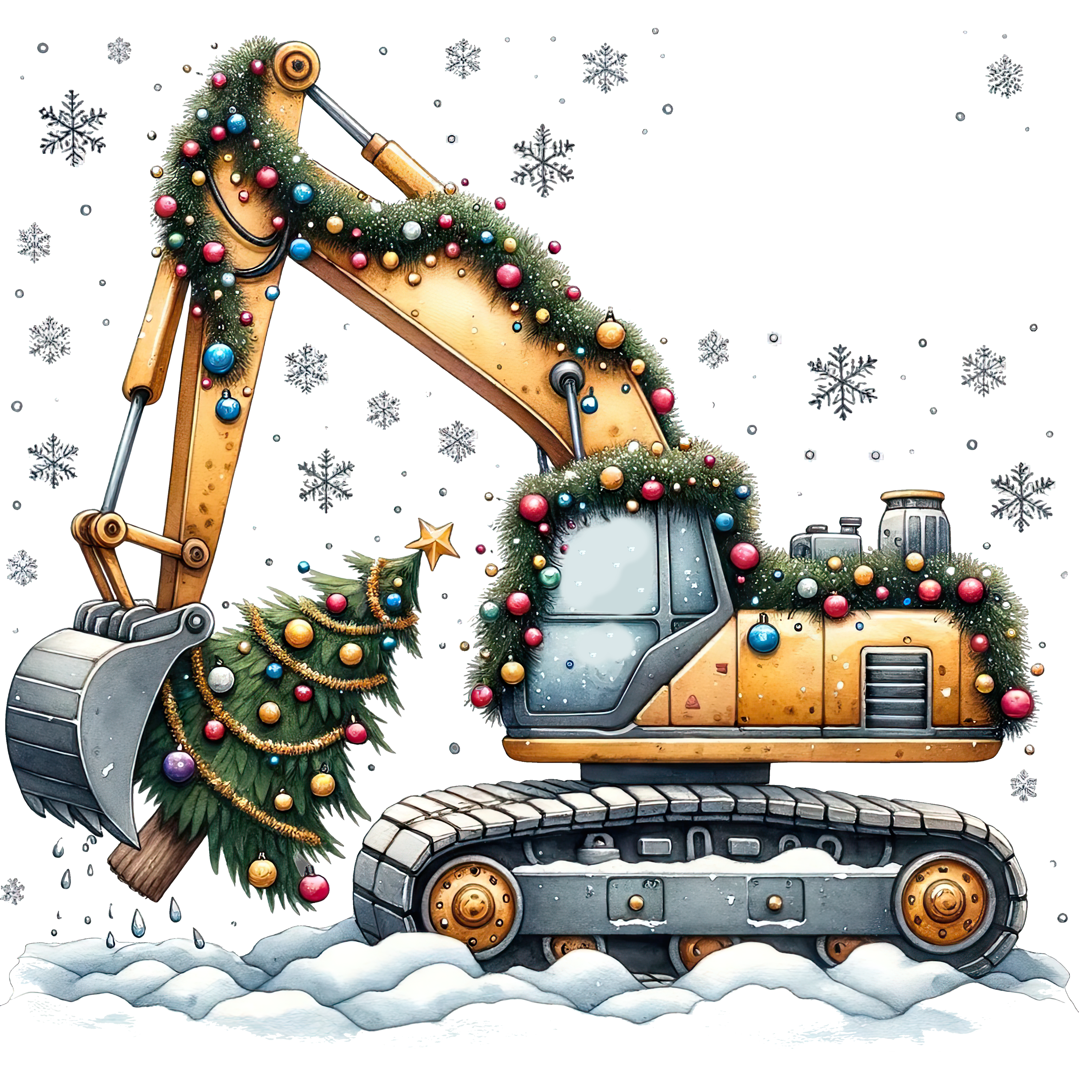 I Dig Christmas Exvacator - Christmas Ready to Press DTF Transfer