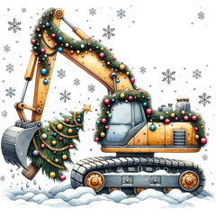 I Dig Christmas Exvacator - Christmas Ready to Press DTF Transfer