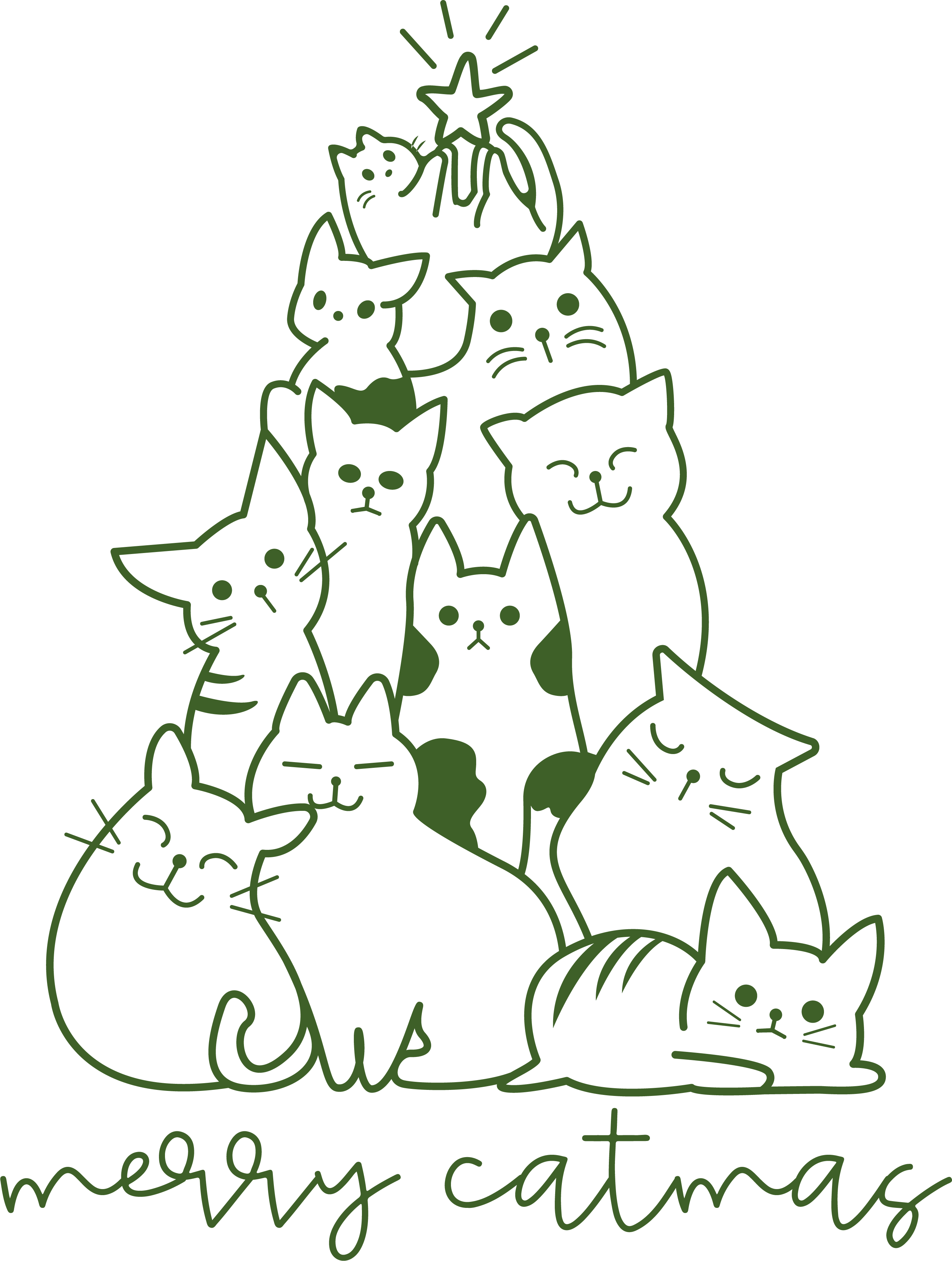 Merry Catmas - Christmas Ready to Press DTF Transfer