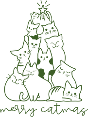 Merry Catmas - Christmas Ready to Press DTF Transfer
