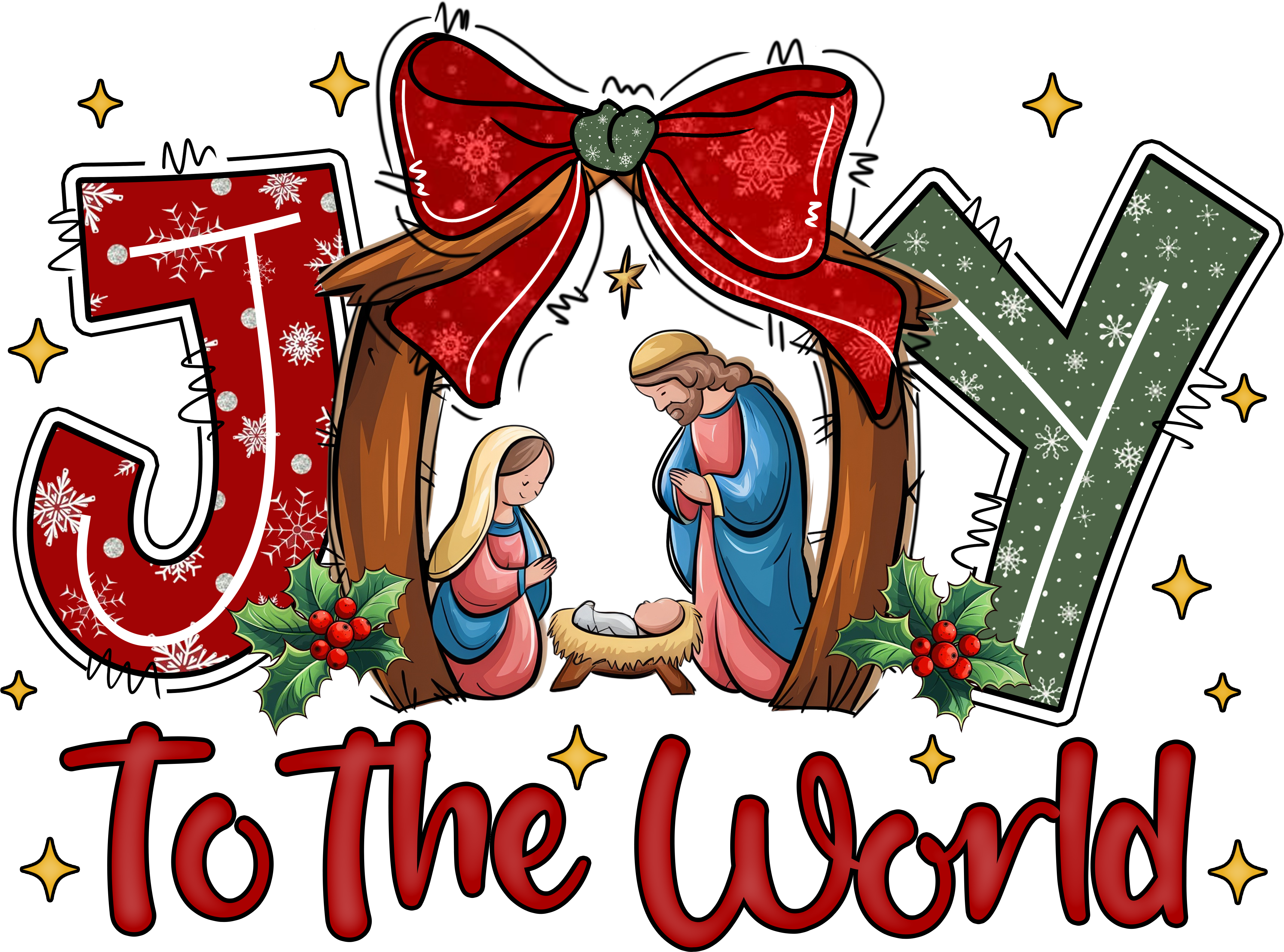 Jesus Joy To The World - Christmas Ready to Press DTF Transfer