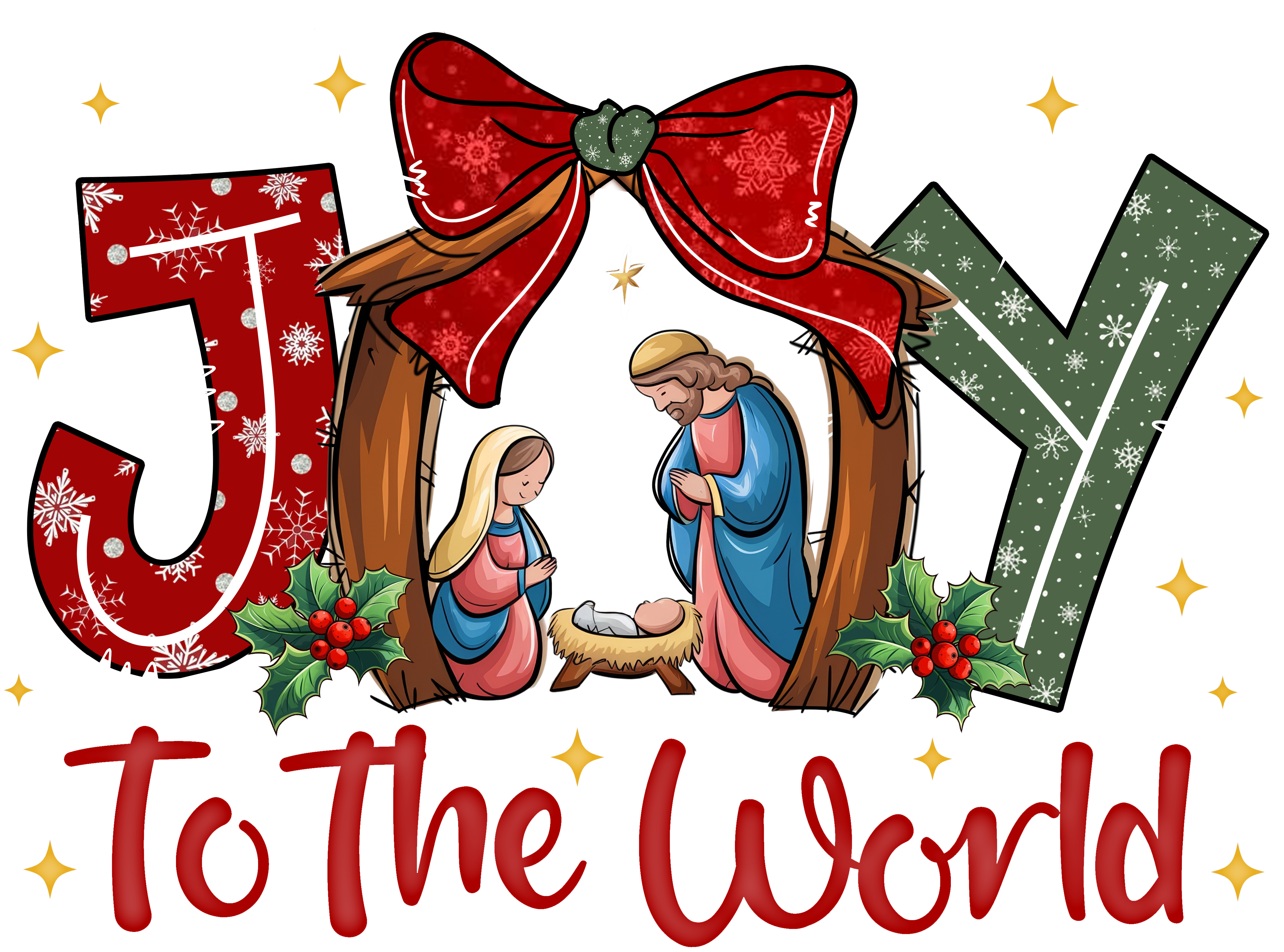 Jesus Joy To The World - Christmas Ready to Press DTF Transfer