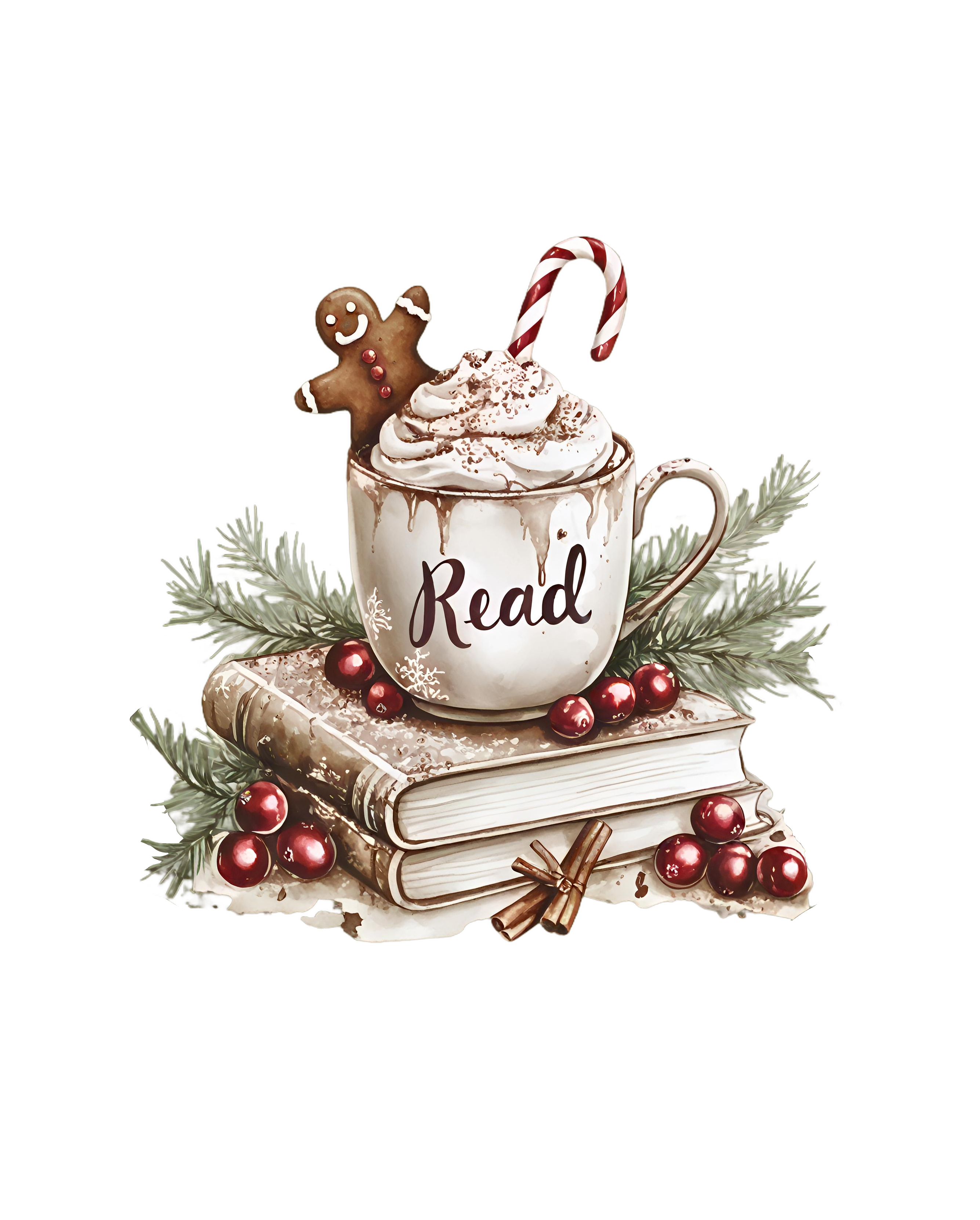 North Pole Book Club Hot Cocoa Served Daily - Christmas Ready to Press DTF Transfer