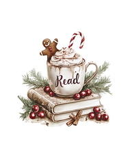 North Pole Book Club Hot Cocoa Served Daily - Christmas Ready to Press DTF Transfer