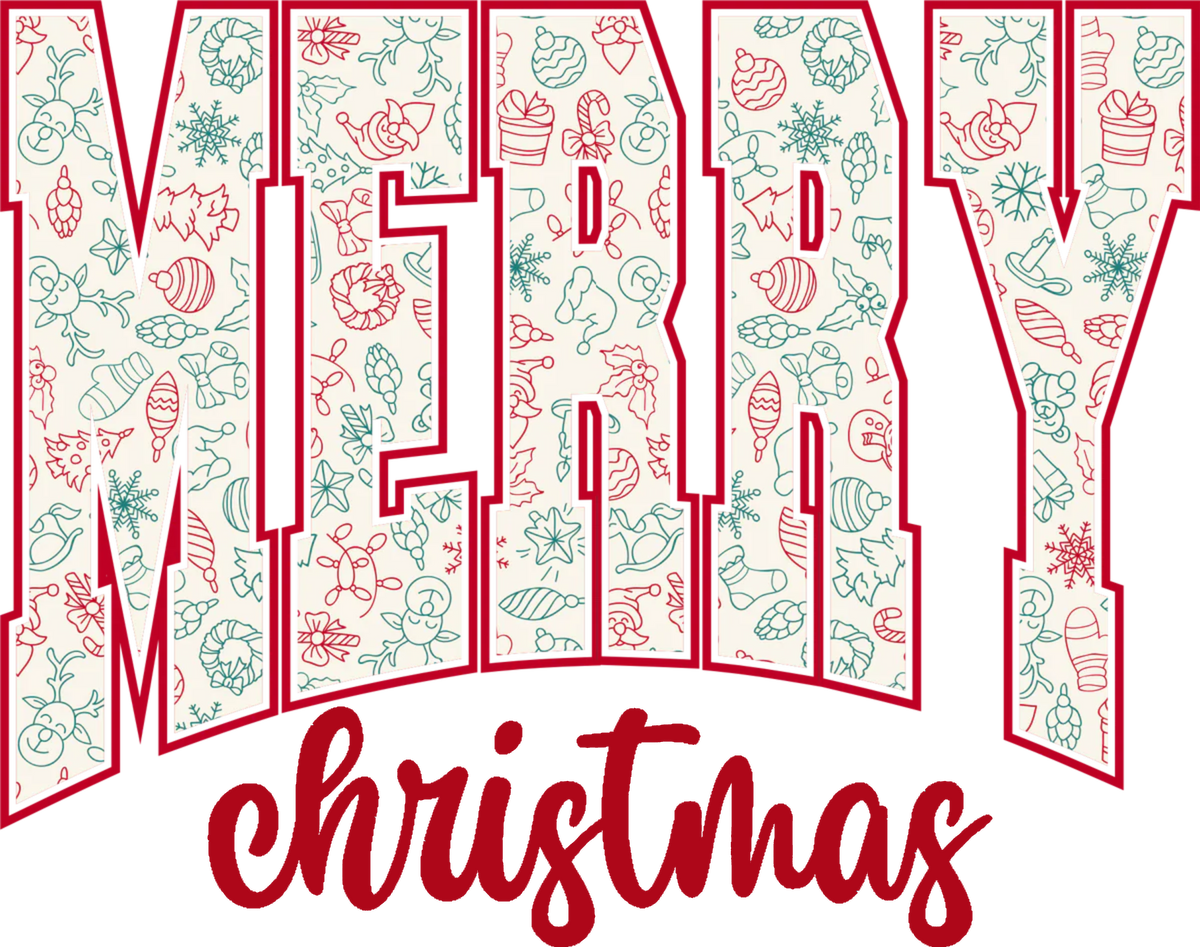 Merry Christmas - Christmas Ready to Press DTF Transfer