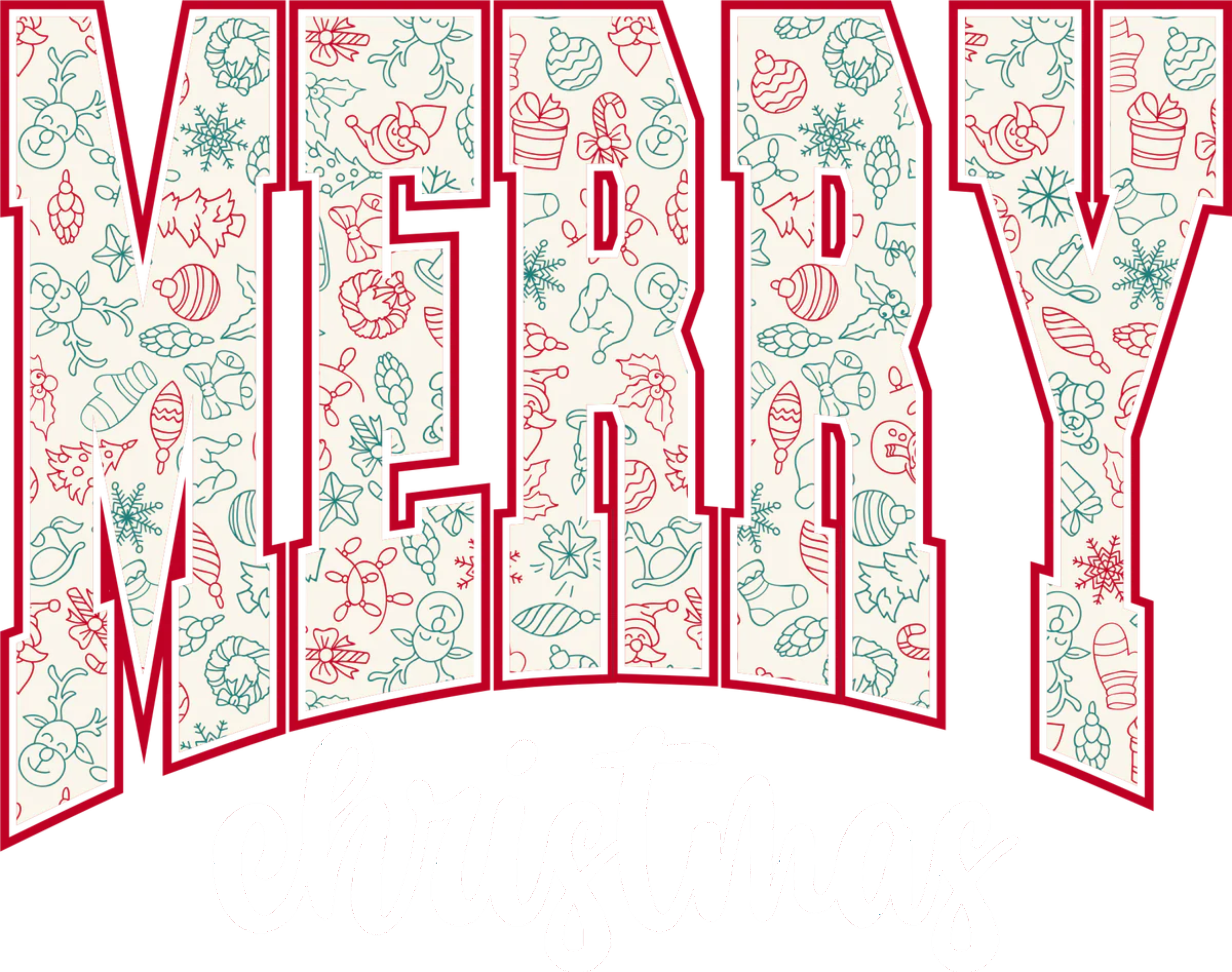 Merry Christmas - Christmas Ready to Press DTF Transfer