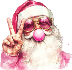 Pink Santa - Christmas Ready to Press DTF Transfer