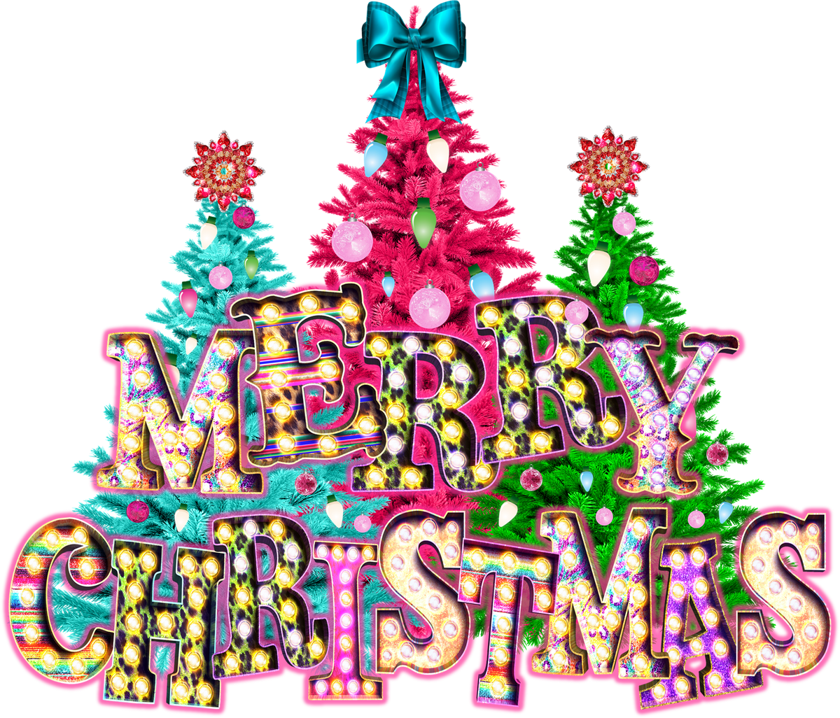 Merry Christmas Trees - Christmas Ready to Press DTF Transfer