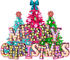 Merry Christmas Trees - Christmas Ready to Press DTF Transfer