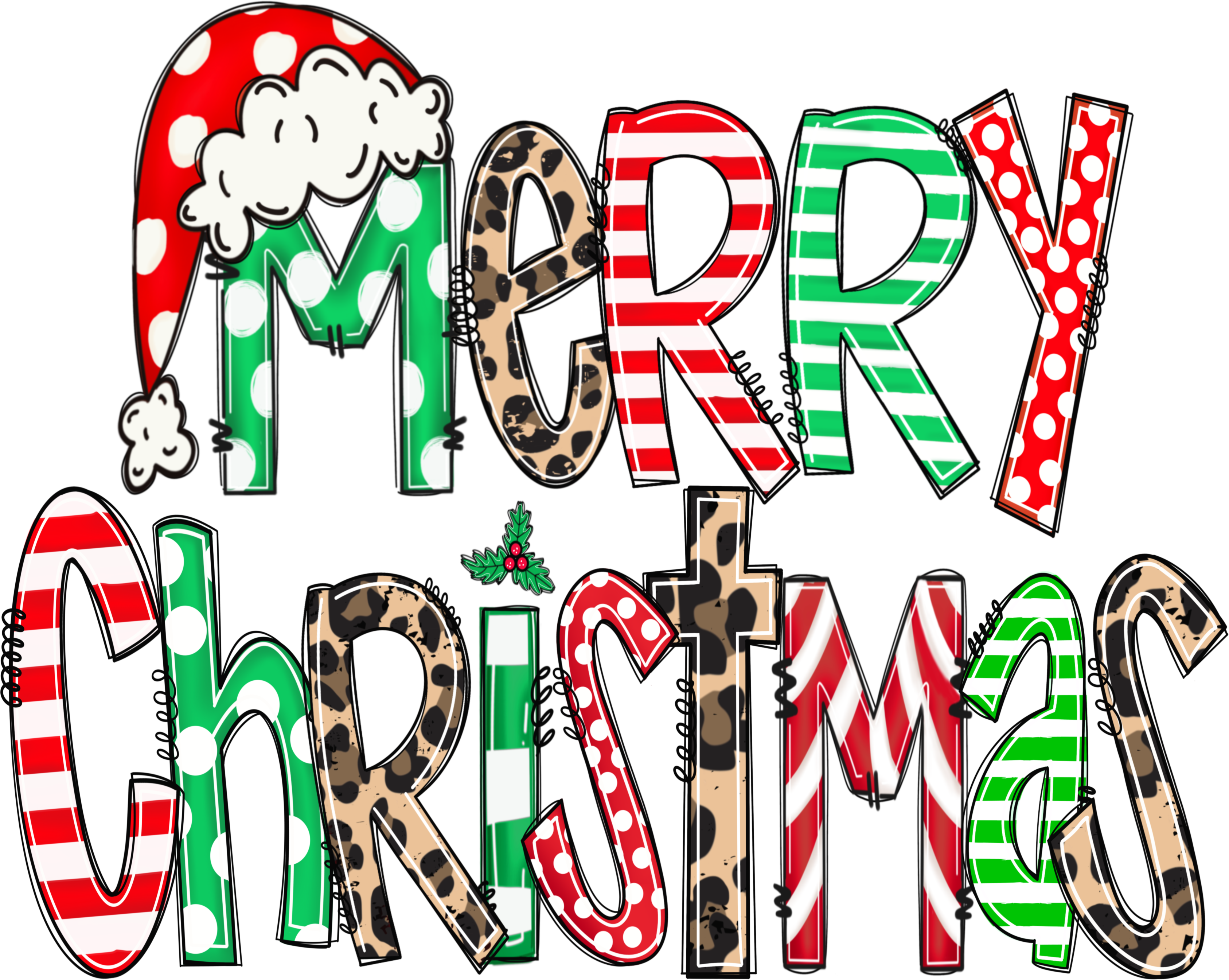 Merry Christmas - Christmas Ready to Press DTF Transfer